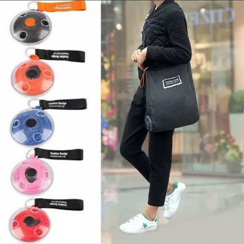 

shopping bag to roll up bahan satin di jamin awet