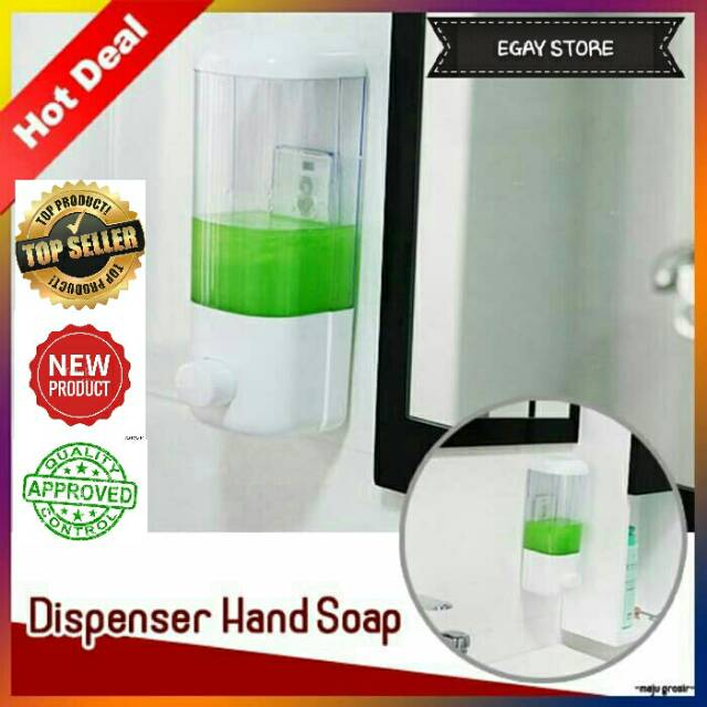 Dispenser Sabun Cair Sampo Hand Soap Tempat Sabun Cair Dinding Tempel Single Manual 400ML Murah