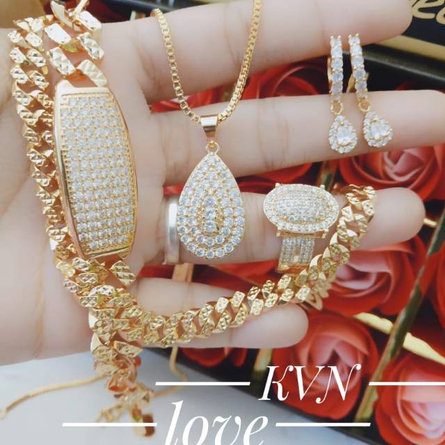 Xuping set perhiasan lapis emas 24k terlaris 1513