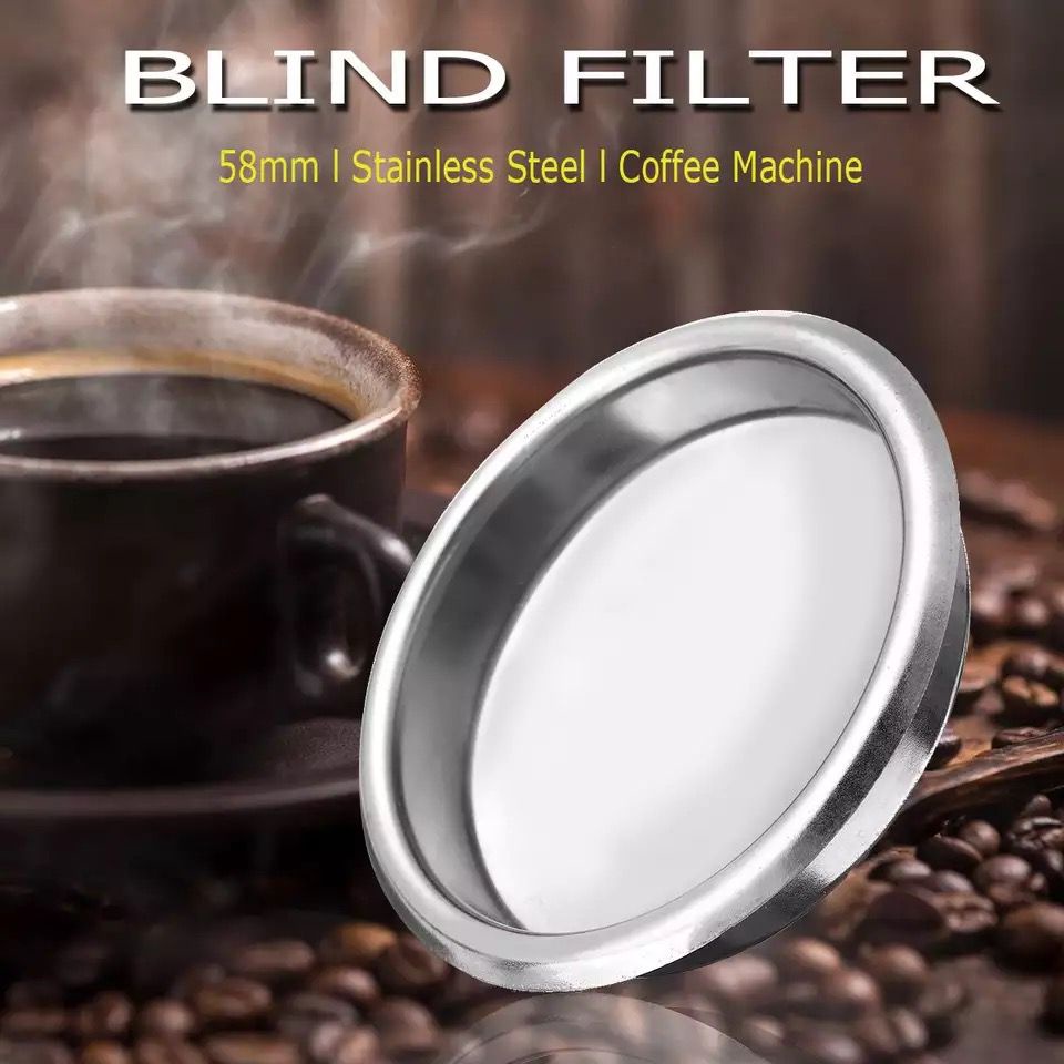 coffee blind filter basket stainless portafilter 51mm 58mm group head backflush backwash cleaner / kopi bowl basket blank filter mesin espresso