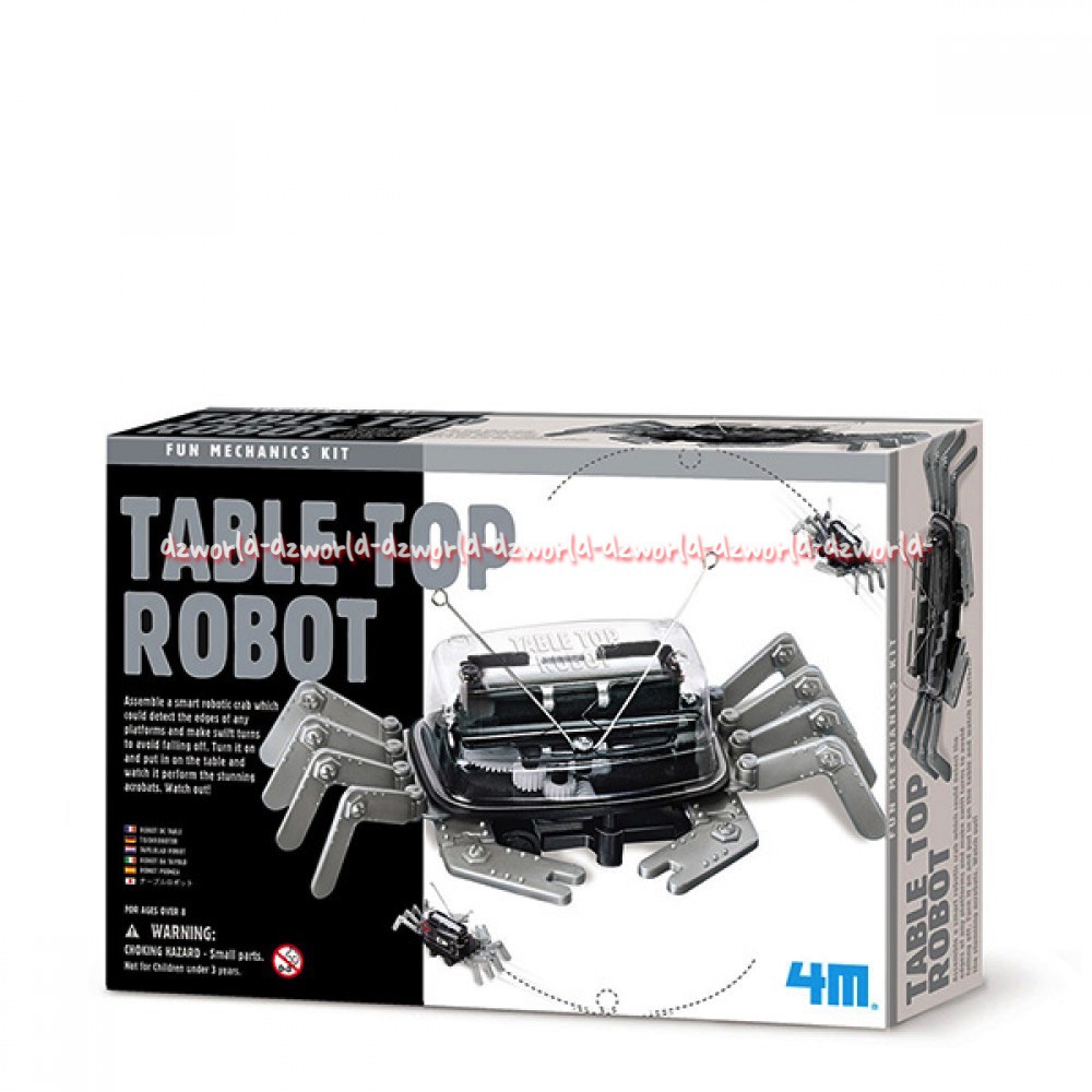 4M Fun Mechanics Kit Table Top Robot Mainan Merakit Robot Bebentuk Kepiting Four M