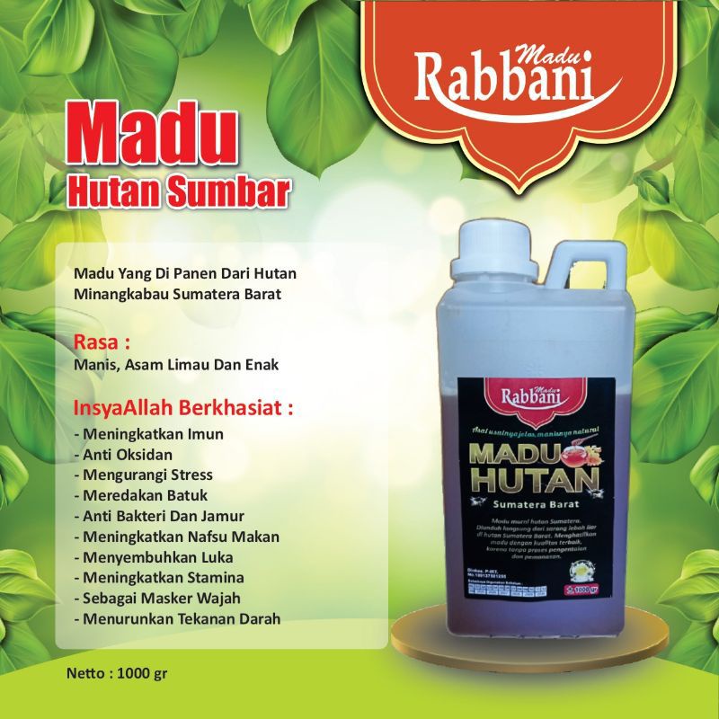 

Madu Hutan Sumbar Asli 100% (1000 gr)