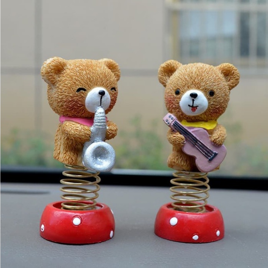 Pajangan Mobil MUSICAL TEDDY BEAR Monk Goyang - goyang Coil Series 4 in 1