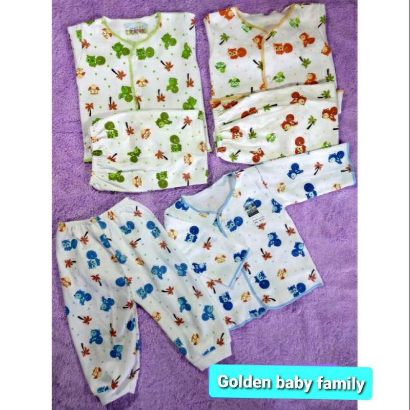 3 Pcs Setelan Panjang Shankusen Double knit Motif Newborn