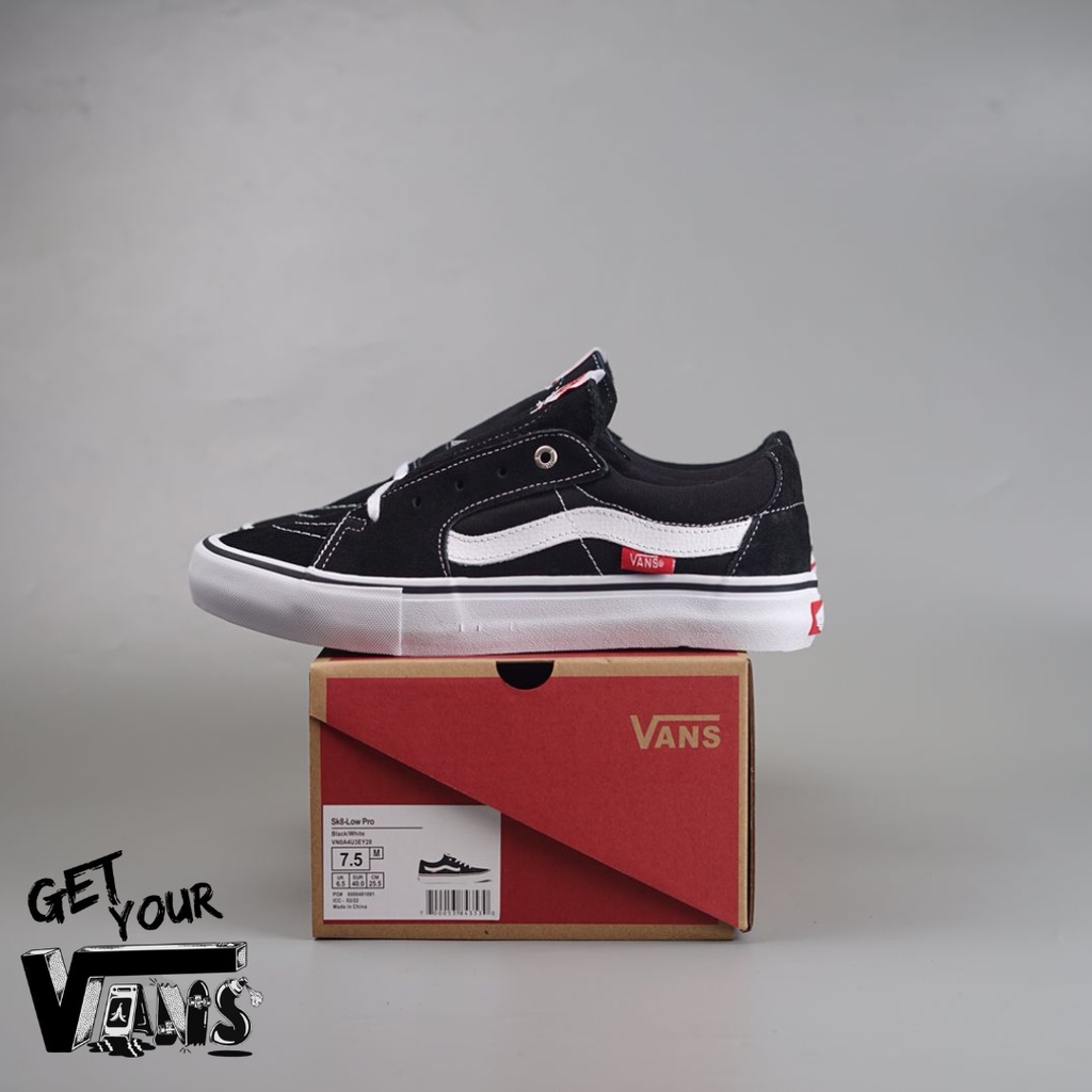 Vans Sk8 Low Pro Black White Original 100% Bnib