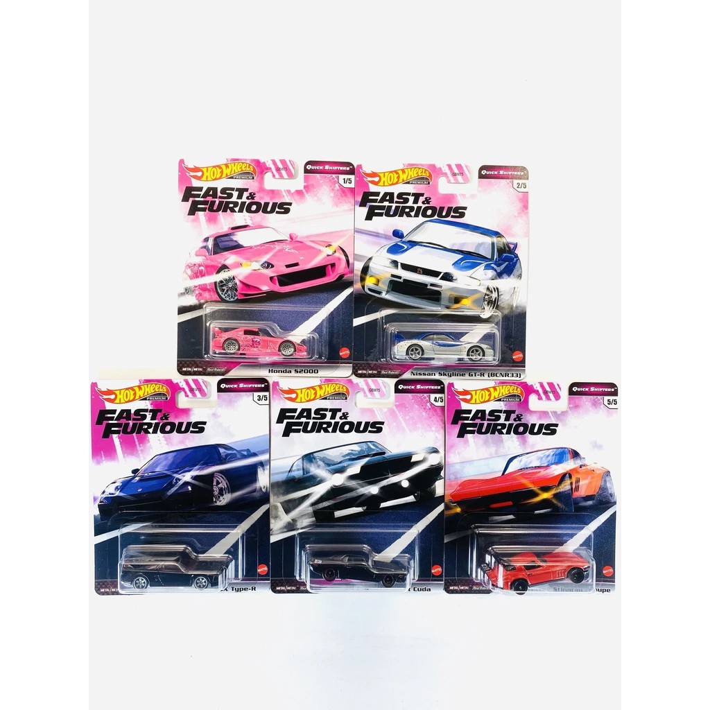 Hot Wheels Fast Furious FNF Quick Shifters SET Honda S2000 pink nissan skyline honda nsx corvette