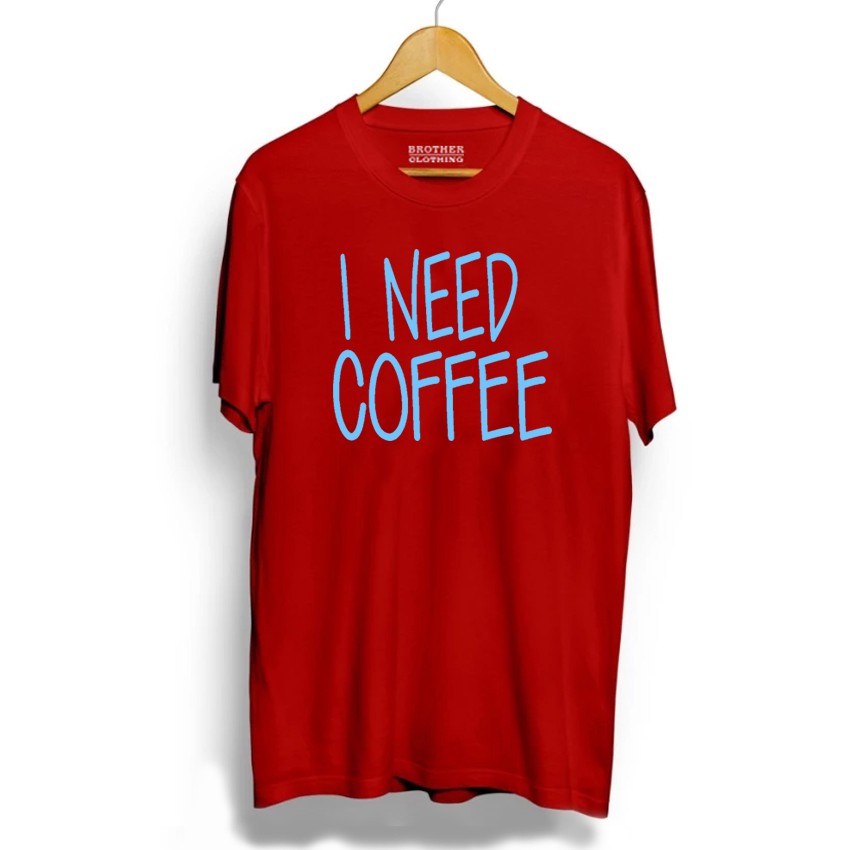 Kaos Distro I Need Coffee Big Light Blue - Abu Misty Premium