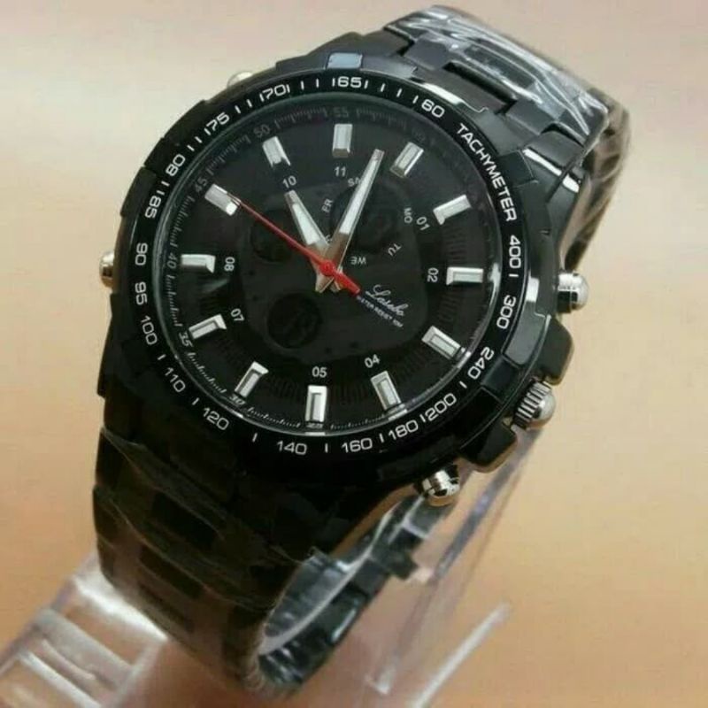 Jam tangan Lasebo rantai 863 dual time bisa dipake nyelam