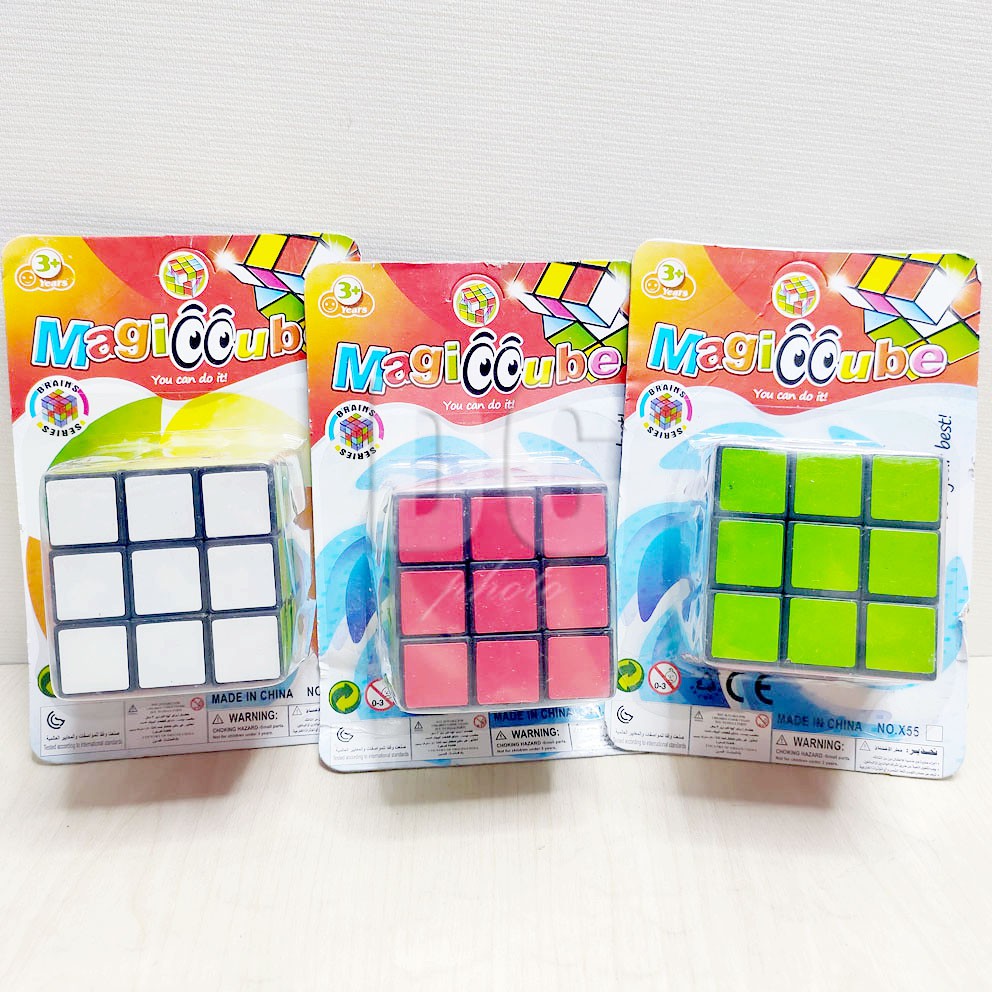 MURAH!!! Magic Cube BESAR Packing plastik dan Packing Mika X55 Mainan Asah Otak Rubik Stickerless 3x3x3