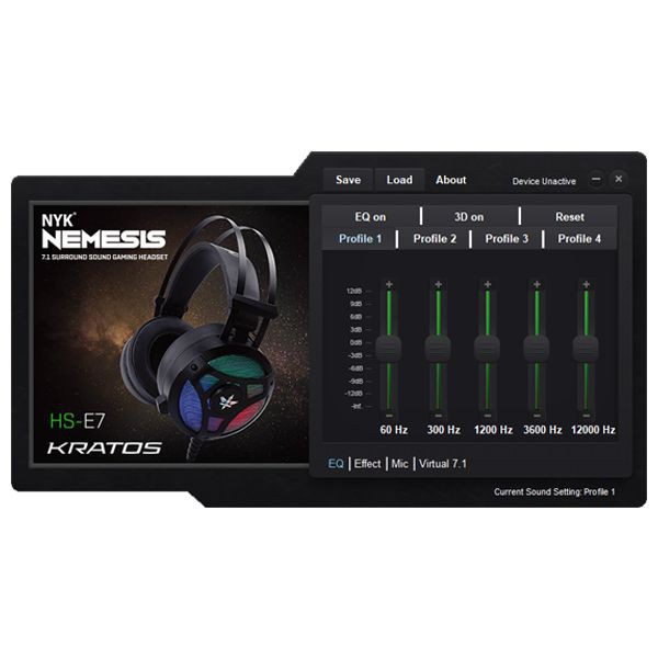 Headset Gaming NYK HS-E7 Kratos RGB 7.1 Surround