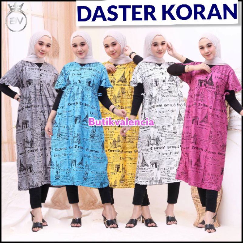 Daster Chibi Koran Rayon Premium Busui Lengan Pendek Dress Perempuan Kekinian