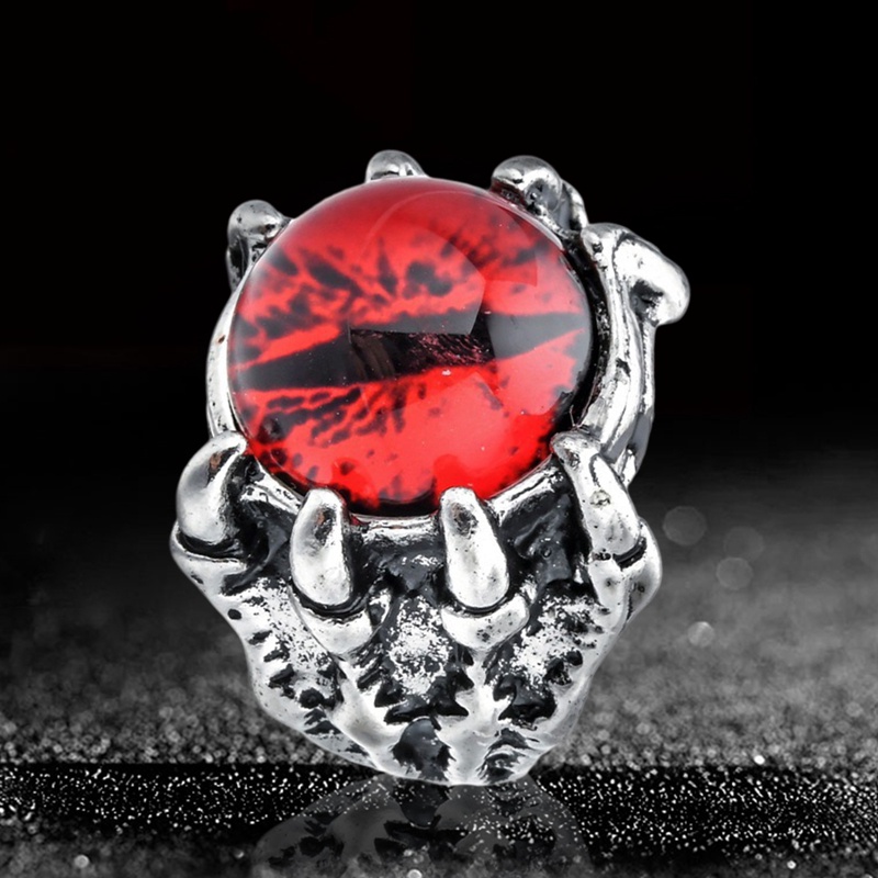 Cincin Desain Evil Eye Gaya Punk Untuk Pria Dan Wanita