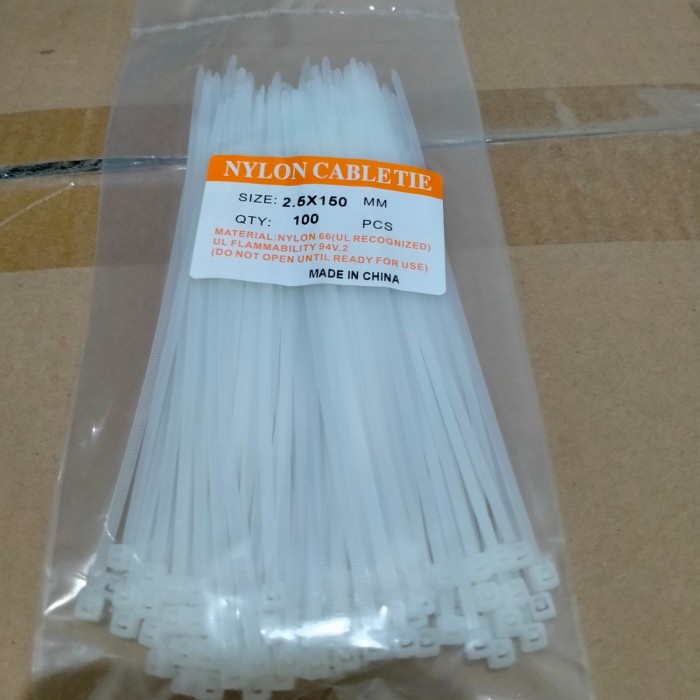 kabel Ties 15cm tali Ties 1pack 100pcs - Putih