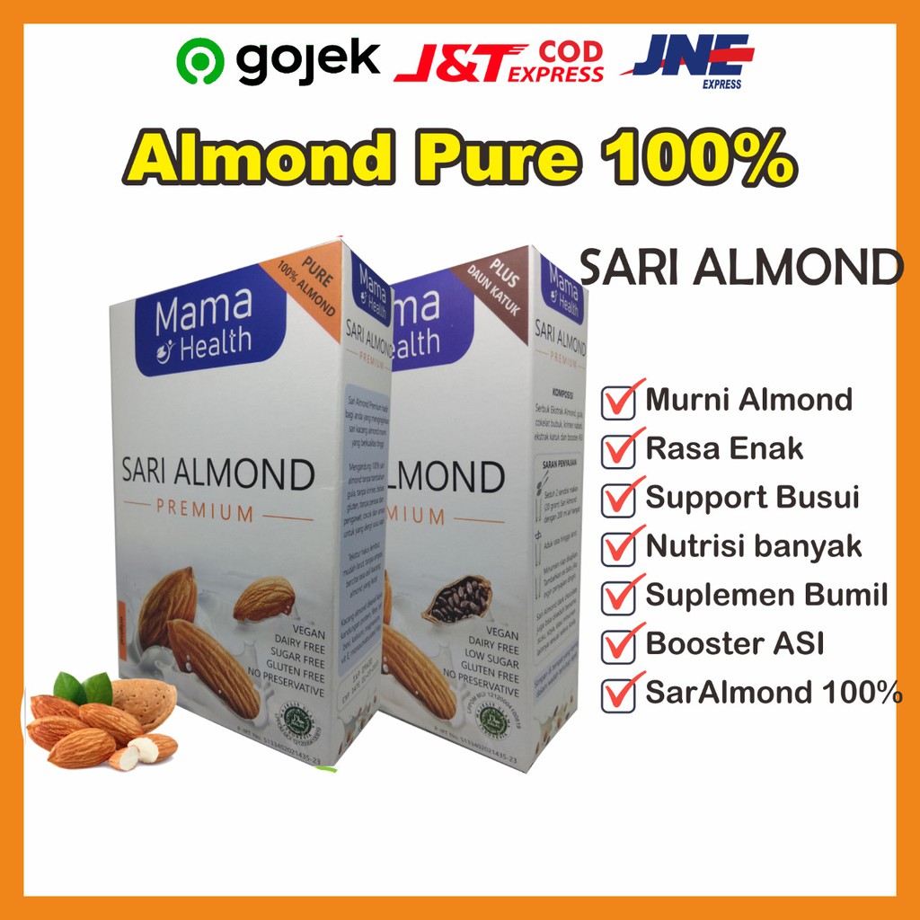 

MAMA HEALTH SARI ALMOND PREMIUM PURE 100% / COKLAT PLUS KATUK