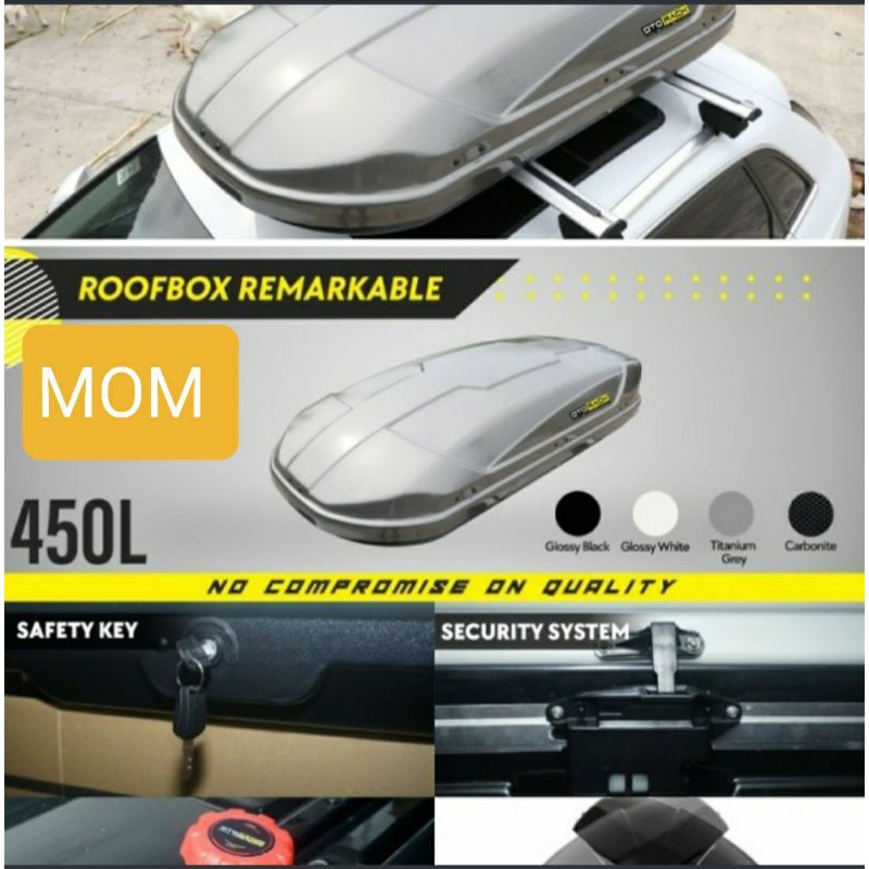 Otorack Roofbox / Roof Box Tipe Remarkable Otoproject 450L Warna Hitam