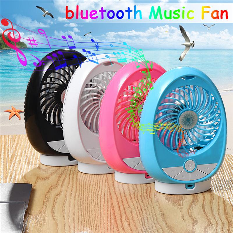 KIPAS ANGIN PORTABLE MUSIC USB BLUETOOTH MINI MUSIC FAN AIR COOLER COOLING PORTABLE