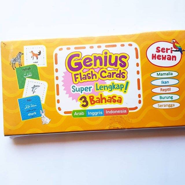 Jual Flash Card Hewan 3 Bahasa Super Lengkap Genius Indonesiashopee