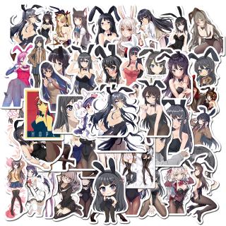 50Pcs Stiker  Kartun  Anime Jepang  Sexy untuk Laptop Koper 