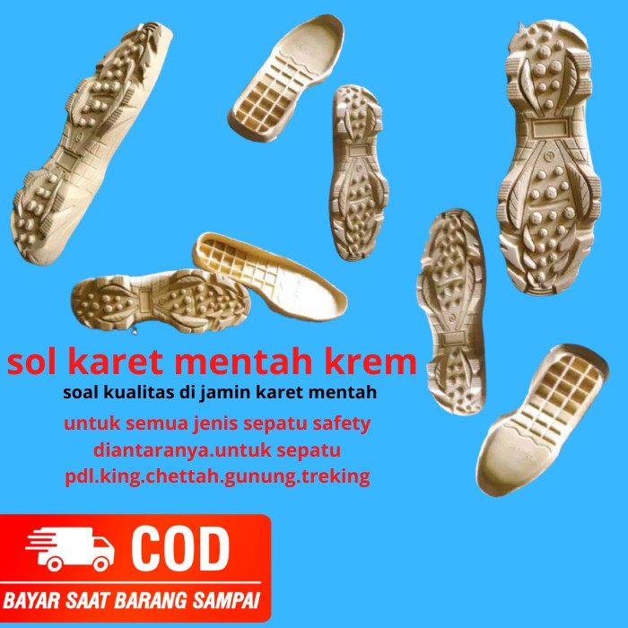 sol karet mentah ORIGINAL/buat sepatu safety/pdl/hiking/gunung/king/chetah.jatah TNI