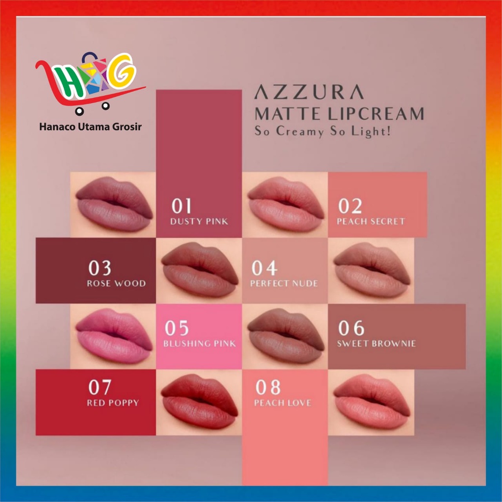 AZZURA MATTE LIPCREAM LIPSTIK MATTE Varian 01-16