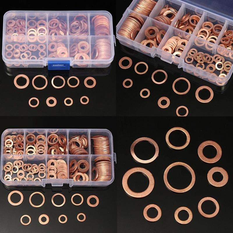 PROMO!!!!  Ring Baut Gasket Bolt &amp; Nut Flat Ring Seal Tembaga  - CINCIN Ring Tembaga 9mm 10mm 12mm 14mm 16mm 18mm Ring Tembaga Gasket Mur dan Baut Set Datar Seal Cincin tembaga - Ring gasket Tembaga Ring Plat