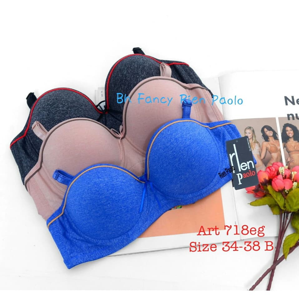 Bra Wanita G String BH Kawat Lingerie Set Sexy Hot Premium Motif Lucu Rien Paolo 718eg