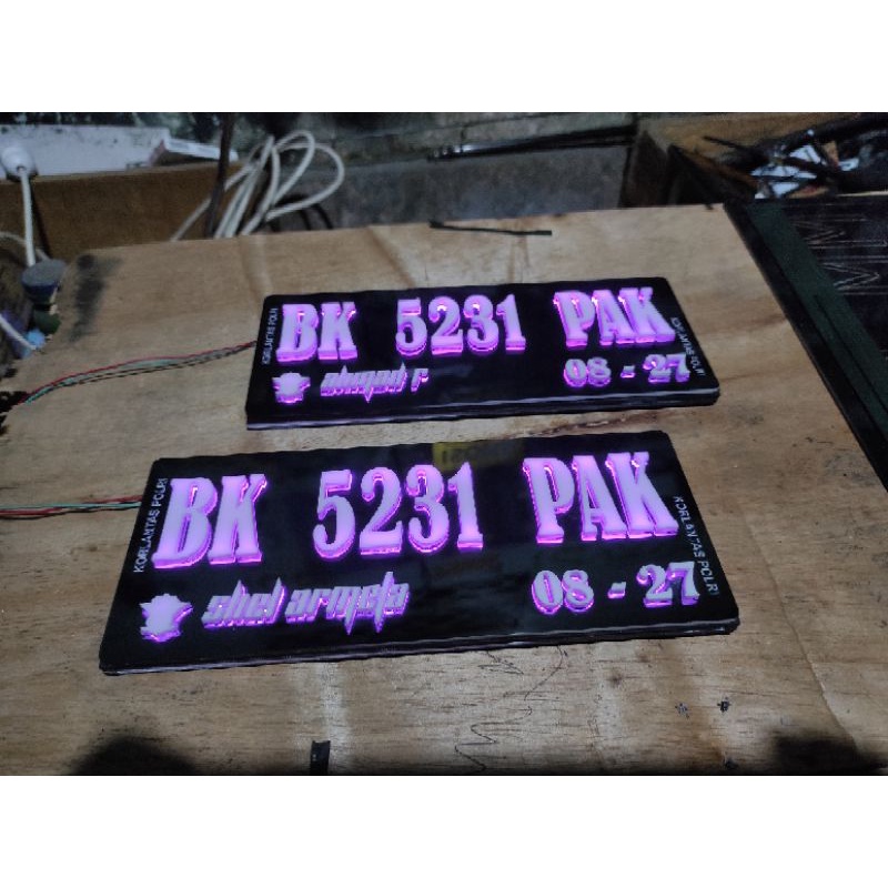 PLAT NOMOR LED TIMBUL 1PCS ( SATUAN )