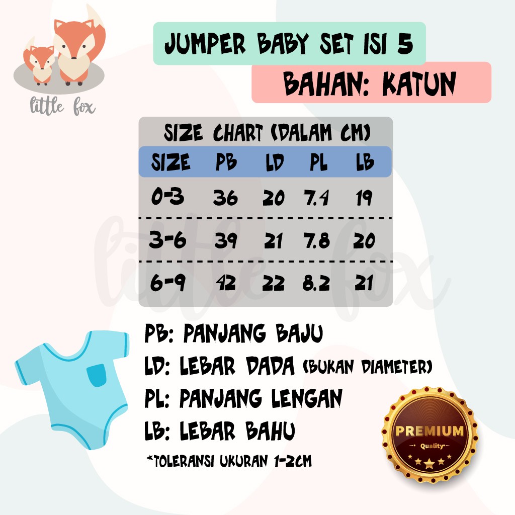 ISI 5 SET PREMIUM JUMPER SEGITIGA BAYI / BABY ISI 5 PCS KATUN 100%