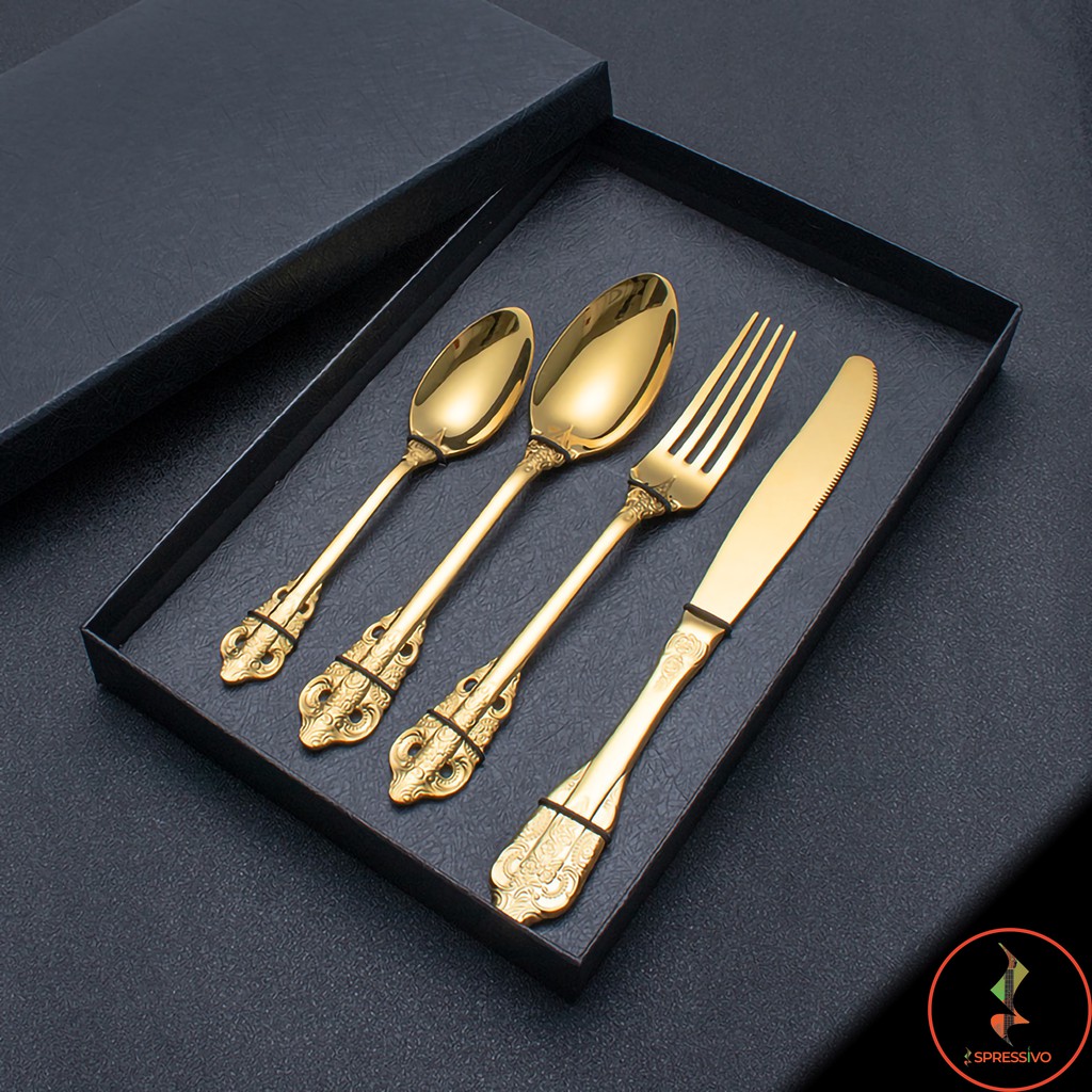 Cutlery Set 4 pcs | Stainless Steel | Gift Box | Mirror Polishing