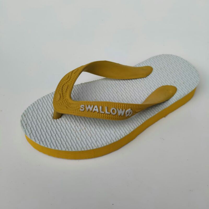 SANDAL JEPIT SWALLOW  DEWASA DAN ANAK MURAH-KUNING(7,5 /19 CM)