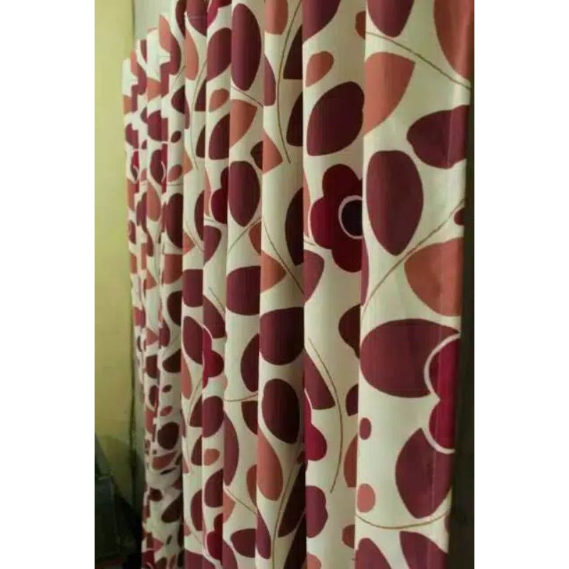 gorden blackout motif kedongdong merah