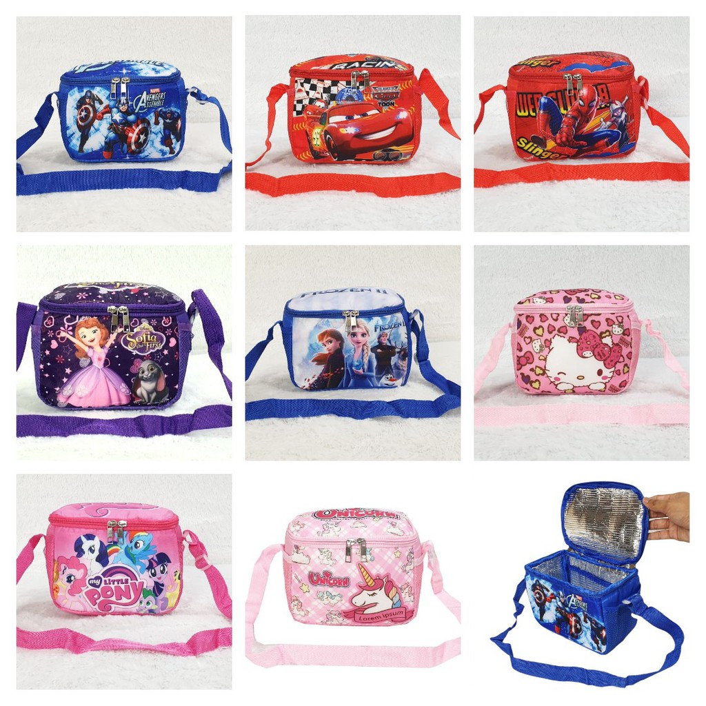 Tas Bekal Makan Anak Tas Lunch Bag Karakter Anak Cewek Cowok Ada Lapis Aluminium Foil