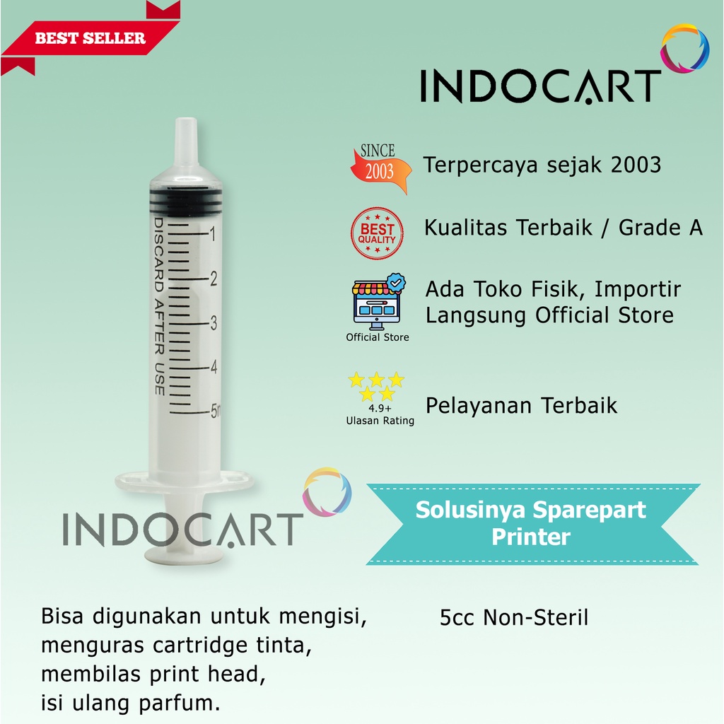 Syringe Spuid Spuit-Jarum Suntik-Suntikan Tinta-5cc 5ml 5 cc ml