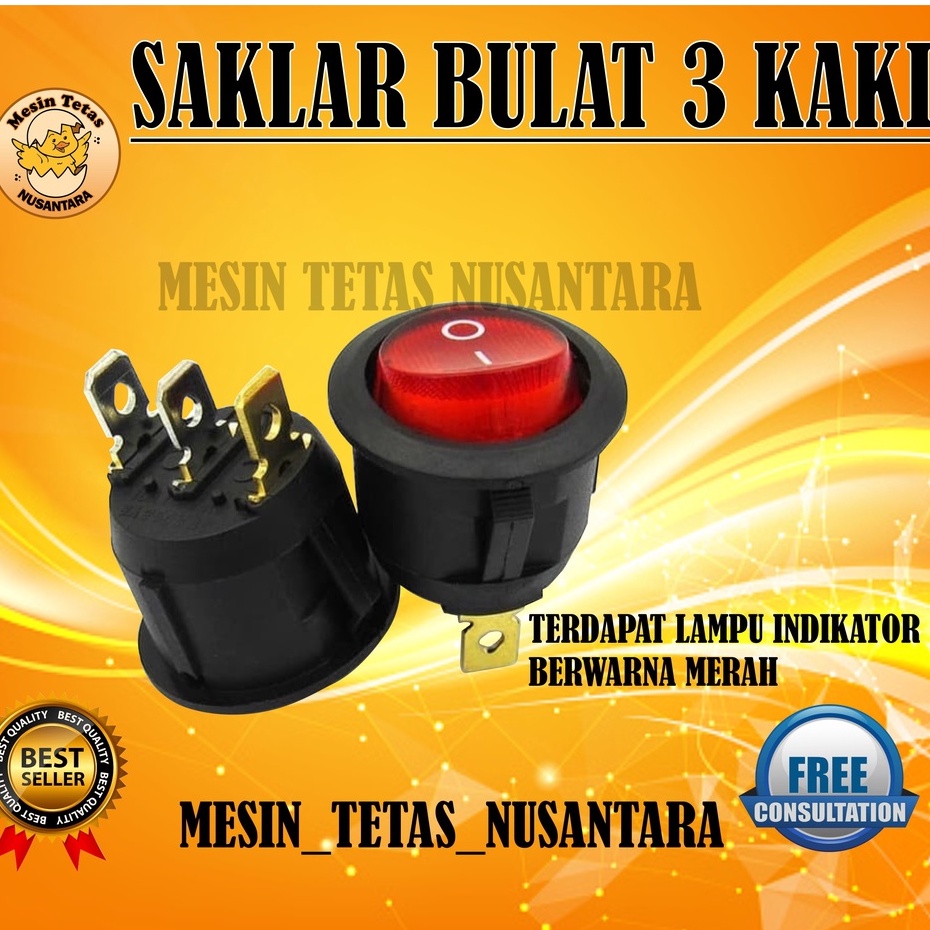 Saklar Bulan 3 Kaki ON OFF AC dan DC