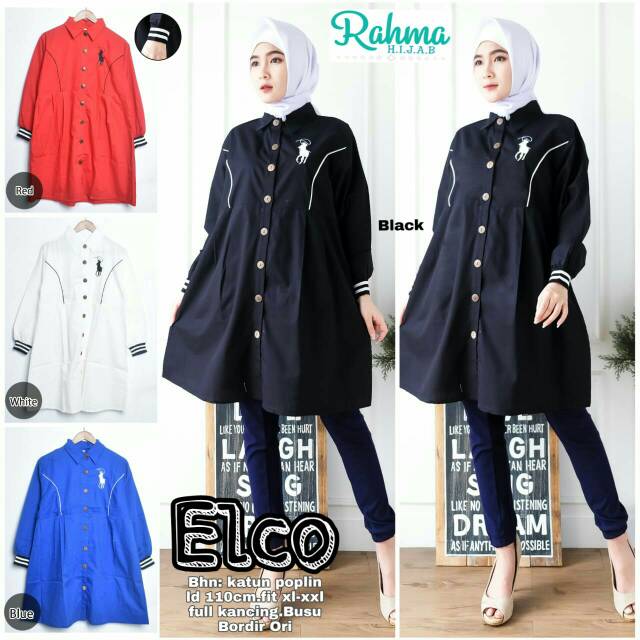 Elco tunik atasan katun import bordir ori