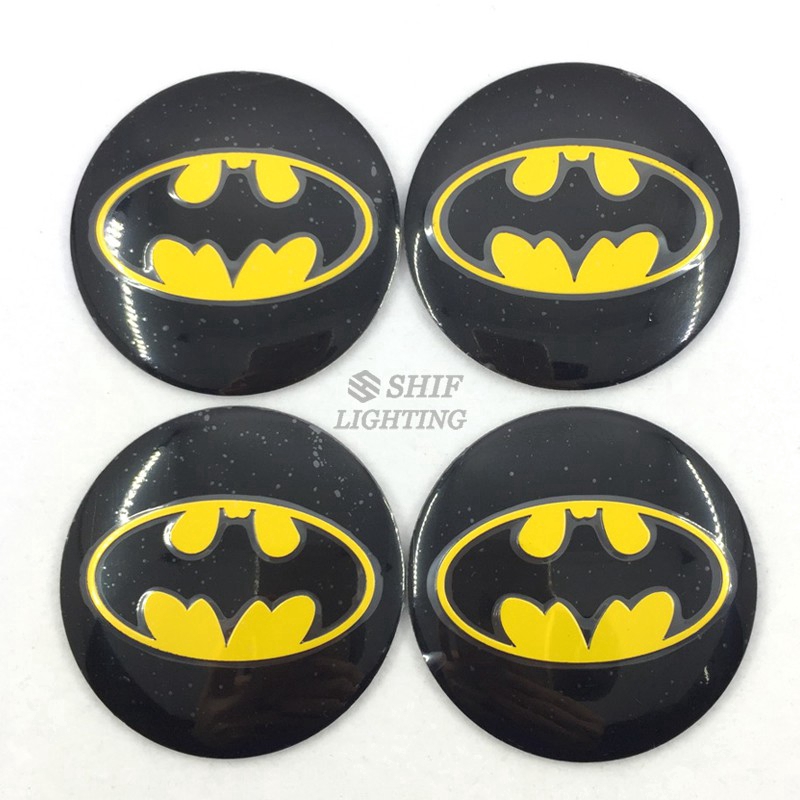 Stiker Emblem Logo Batman Dark Knight 4x56mm Untuk Velg Hub Mobil