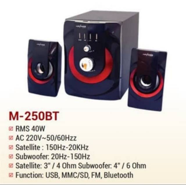 Advance Speaker Aktif  Multimedia 2.1 Bluetooth Subwoofer M250BT