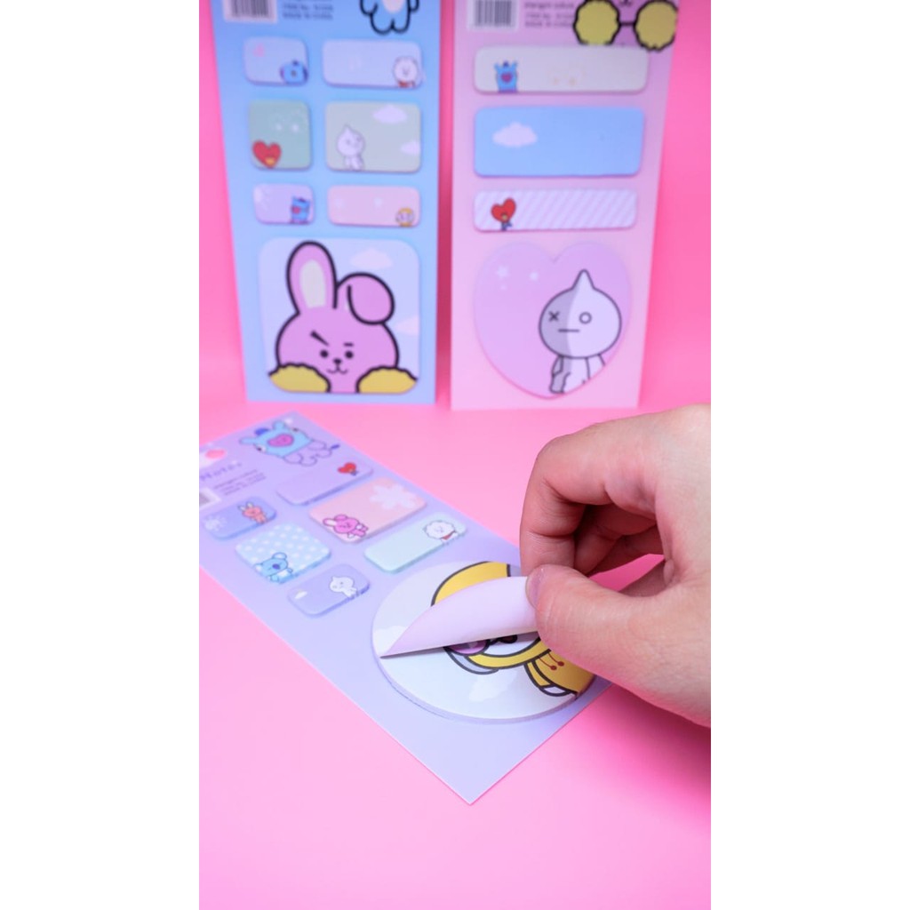 STICKY NOTES BT21 UNIK BANGTANBOYS PENANDA KERTAS BTS LUCU IMPORT HARGA DUNIA GROSIR COD TERMURAH