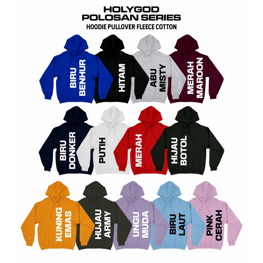 HOODIE POLOS FLEECE COTTON OVERSIZE PULLOVER