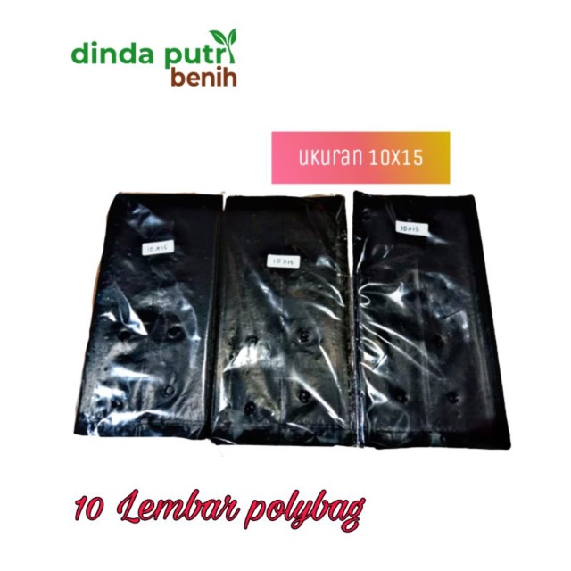 polybag media tanam 10 lembar ukuran 15x15/ polybag tebal kuat