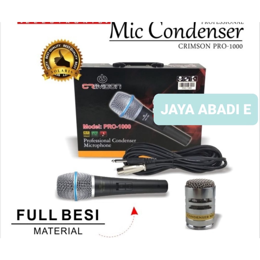 G583 CRIMSON MIC KABEL CONDESOR BESI MICROPHONE MIK CABLE VOKAL CONDENSER MIKROPHONE VOCAL KARAOKE AUDIO MUSIK MUSIC SOUND DJ PANGGUNG STUDIO PIDATO CERAMAH ACARA MEETING KAMERA SUPER CARDIOID DYNAMIC PROFESIONAL PRO MICROPHONES LEGENDARY PERFORM