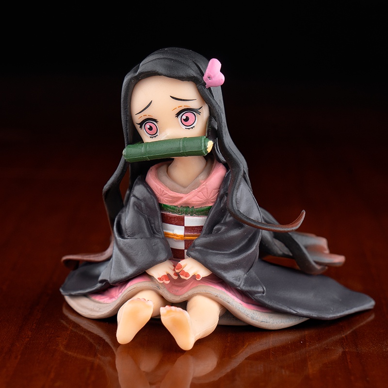 Action Figure Kamado Tanjirou Kamado Nezuko Agatsuma Zenitsu Versi Demon Sit Bahan PVC