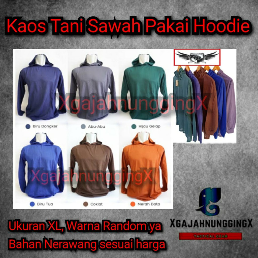 COD - Grosir Kaos Tani Sawah Lengan Panjang Hoodie Hodie Termurah Berkualitas  Murah Bandung
