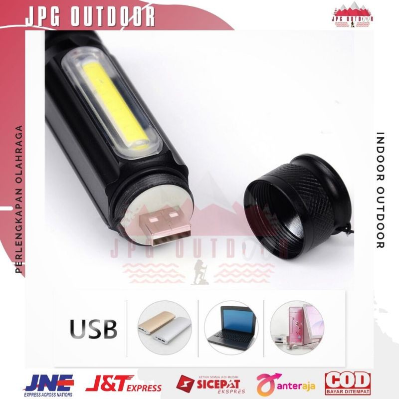 Lampu Senter LED Lentera Emergency USB Rechargeable Cree COB 2300 Lumens