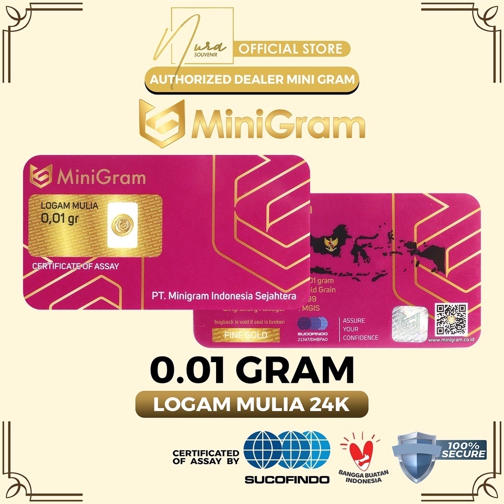 Souvenir Emas MiniGram Mini Gold 0.01 Gram