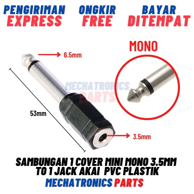 2PCS [SOC-9115] SAMBUNGAN 1 COVER MINI MONO 3.5MM TO 1 JACK AKAI MONO PVC PLASTIK