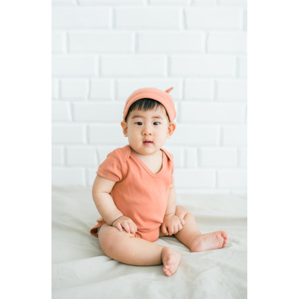 Cotton Cub Short Sleeve Bodysuit - Jumper Anak Bayi Setelan Lengan Pendek dengan Kancing Baby