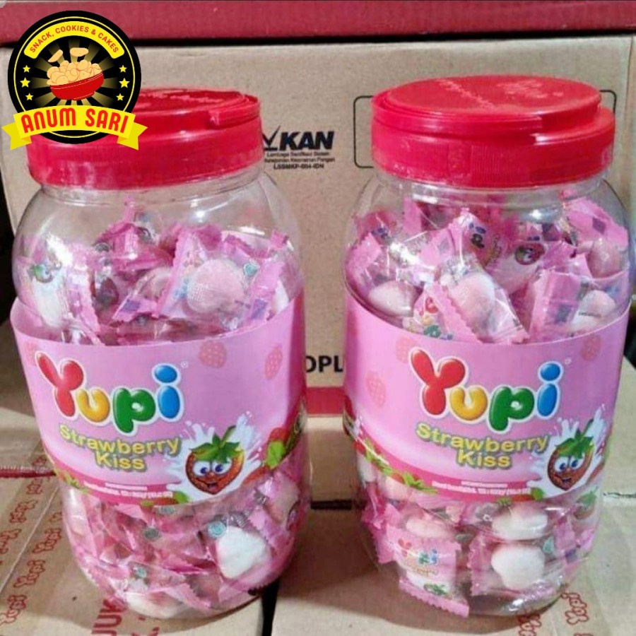 

Permen Yupi Strawberry Kiss [isi 120 pcs] Anum Sari