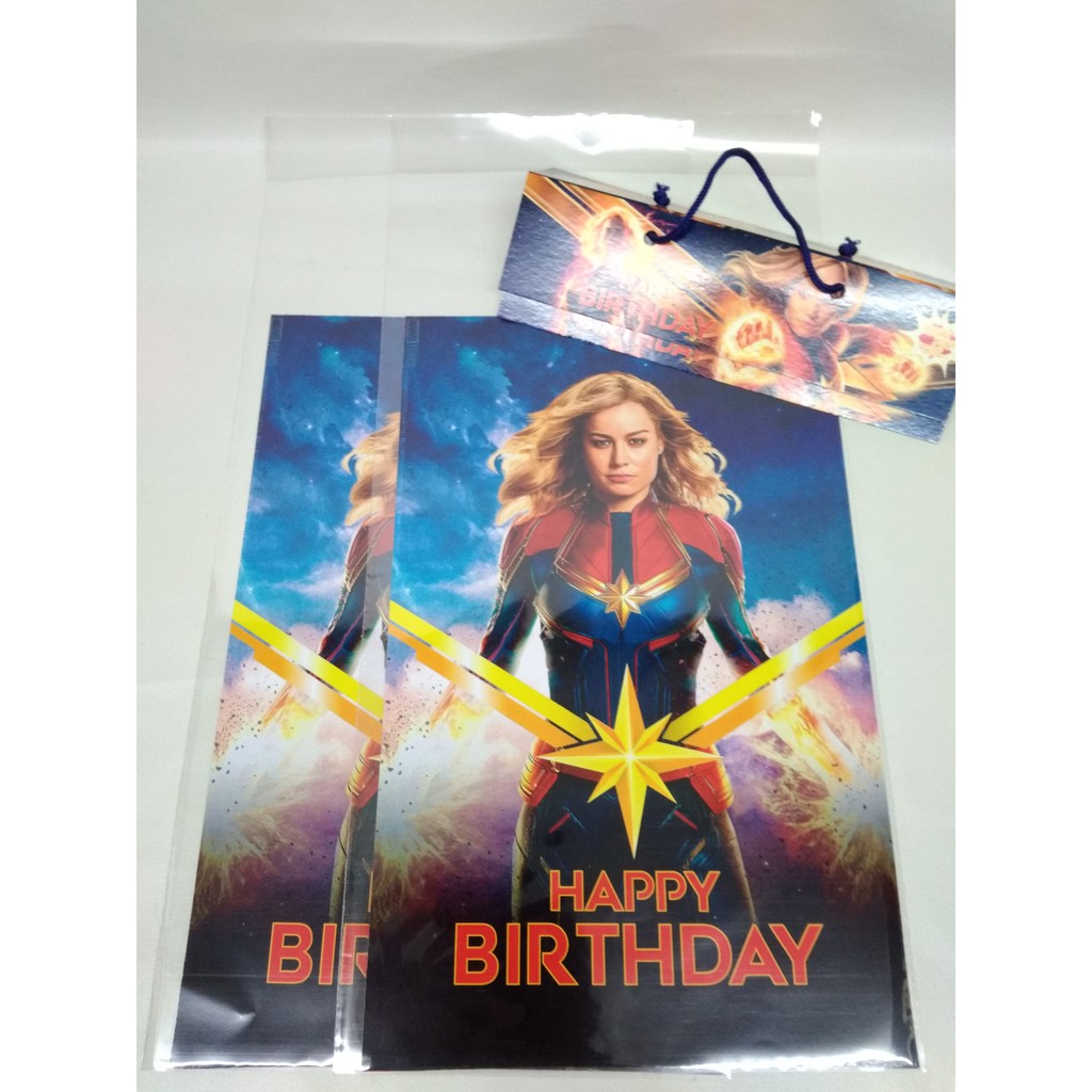 

plastik snack captain marvel / plastik bingkisan captain marvel / plastik snack custom nama