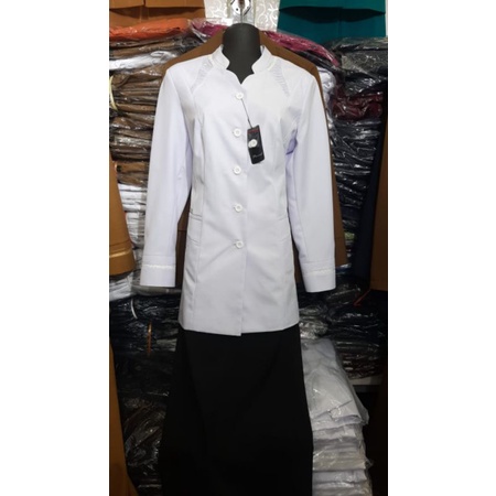 BAJU SERAGAM PEMDA WANITA BAJU PUTIH ROK HITAM SPAN SERAGAM PERAWAT SERAGAM ASN